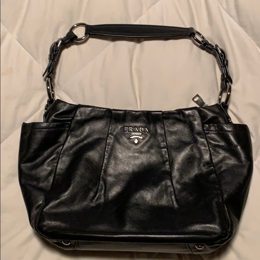 Prada soft calf shoulder bag